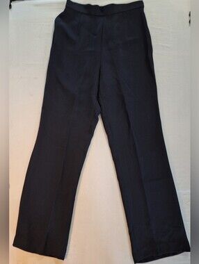 Brooks Brothers Women's Black 100% Silk Trousers Dress Pants Straight Leg 10